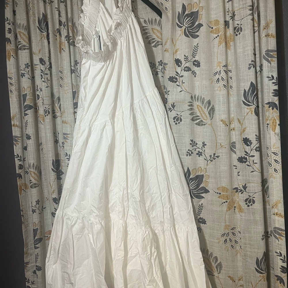 White Tiered One Shoulder Gown